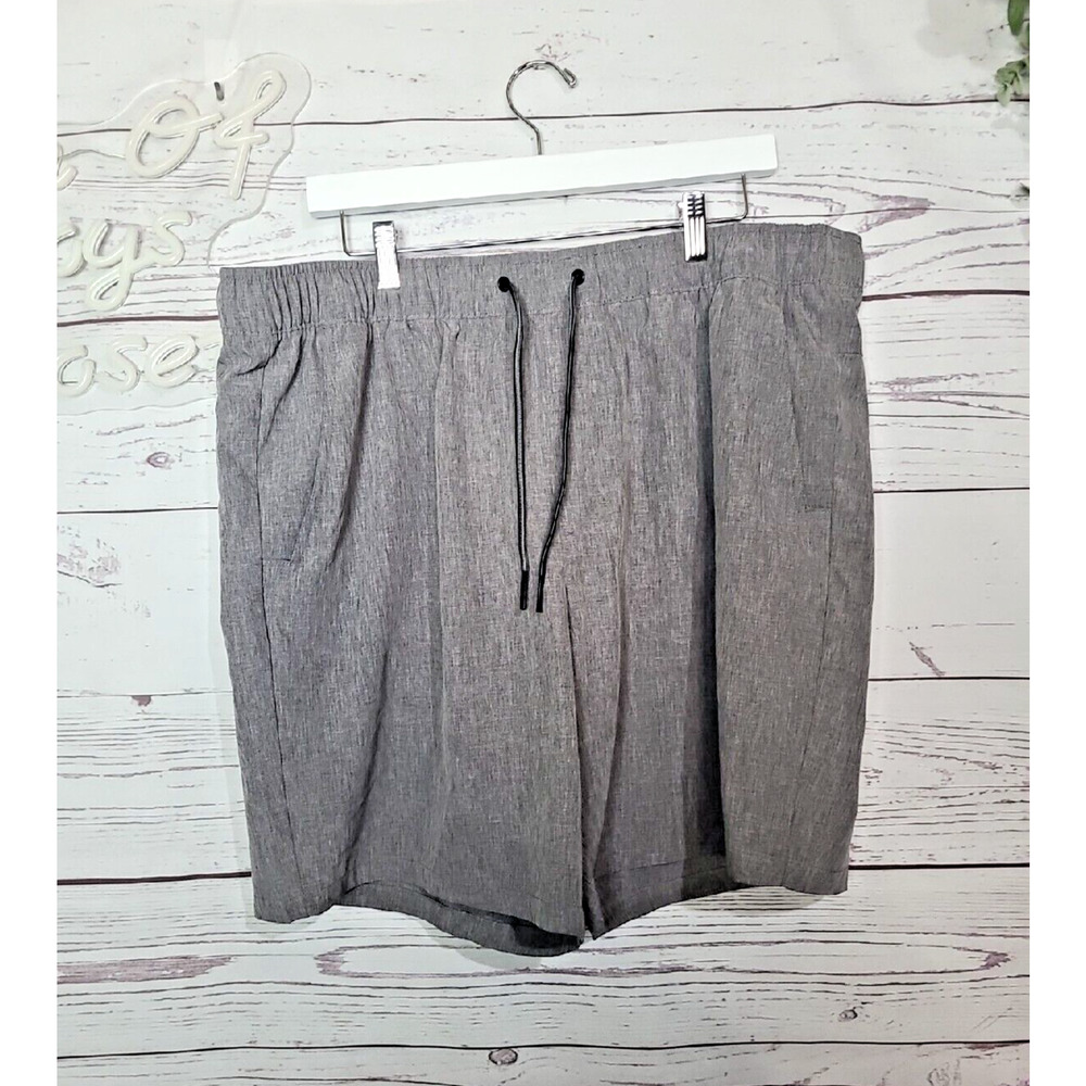 Eddie Bauer Gray UPF 50 Woven Stretch Drawstring Pull On Shorts Men's Size 2XL